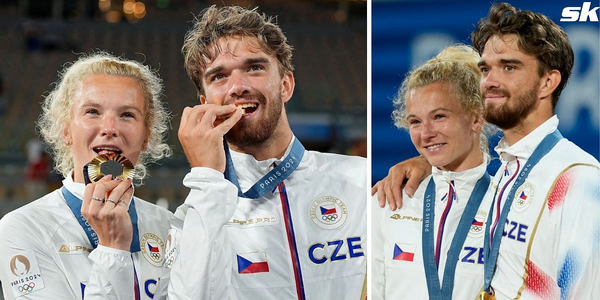 WATCH: Days after breakup, Katerina Siniakova and Tomas Machac share a kiss as they clinch mixed doubles gold at Paris Olympics 2024