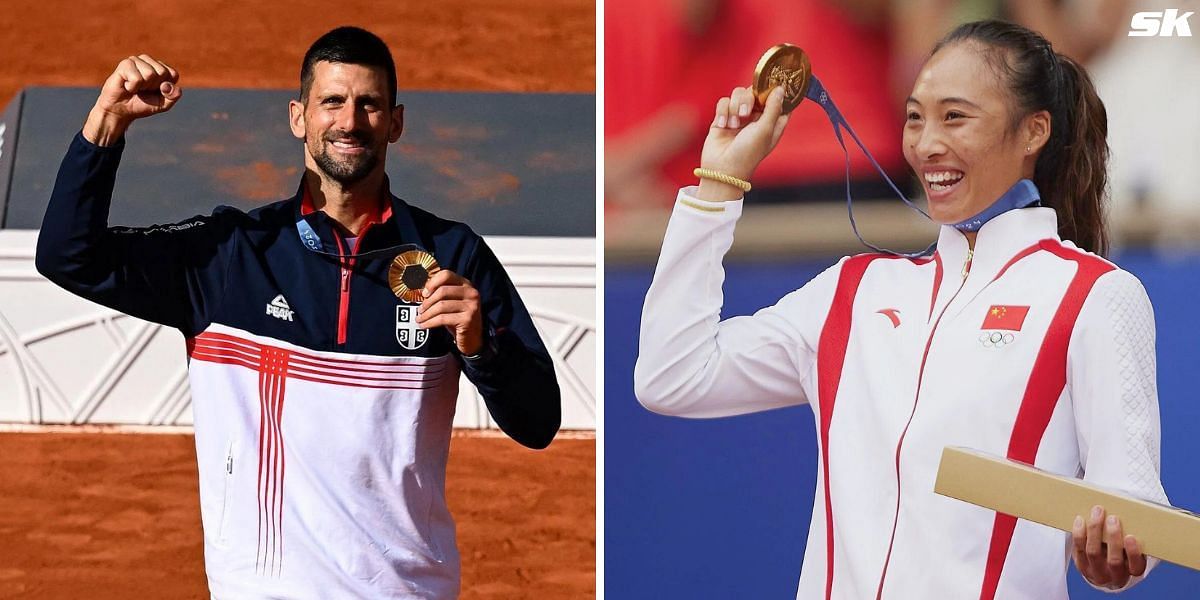 Paris Olympics singles gold winners Novak Djokovic & Zheng Qinwen's 1R opponents both win doubles gold in incredible parallel