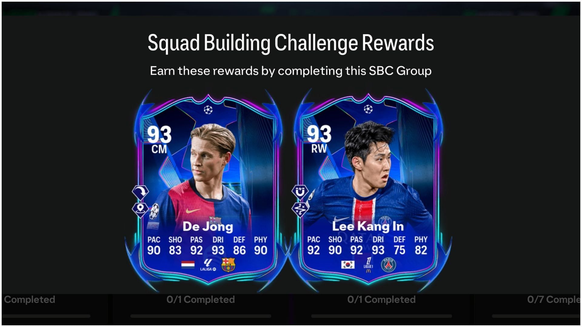 EA FC 25 RTTF Player Pick SBC (De Jong and Lee Kang-In): All tasks and cheapest solutions