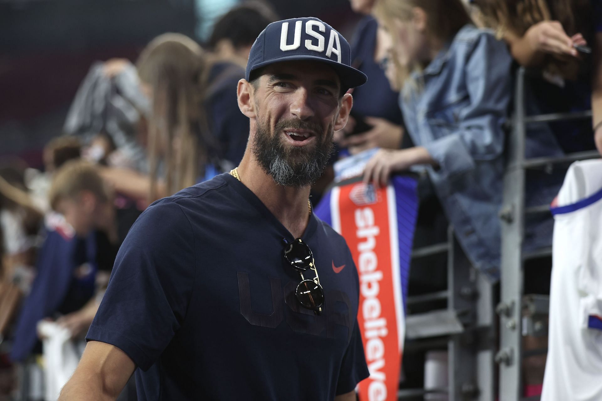 Michael Phelps reacts as Leeds United secures Premier League Promotion
