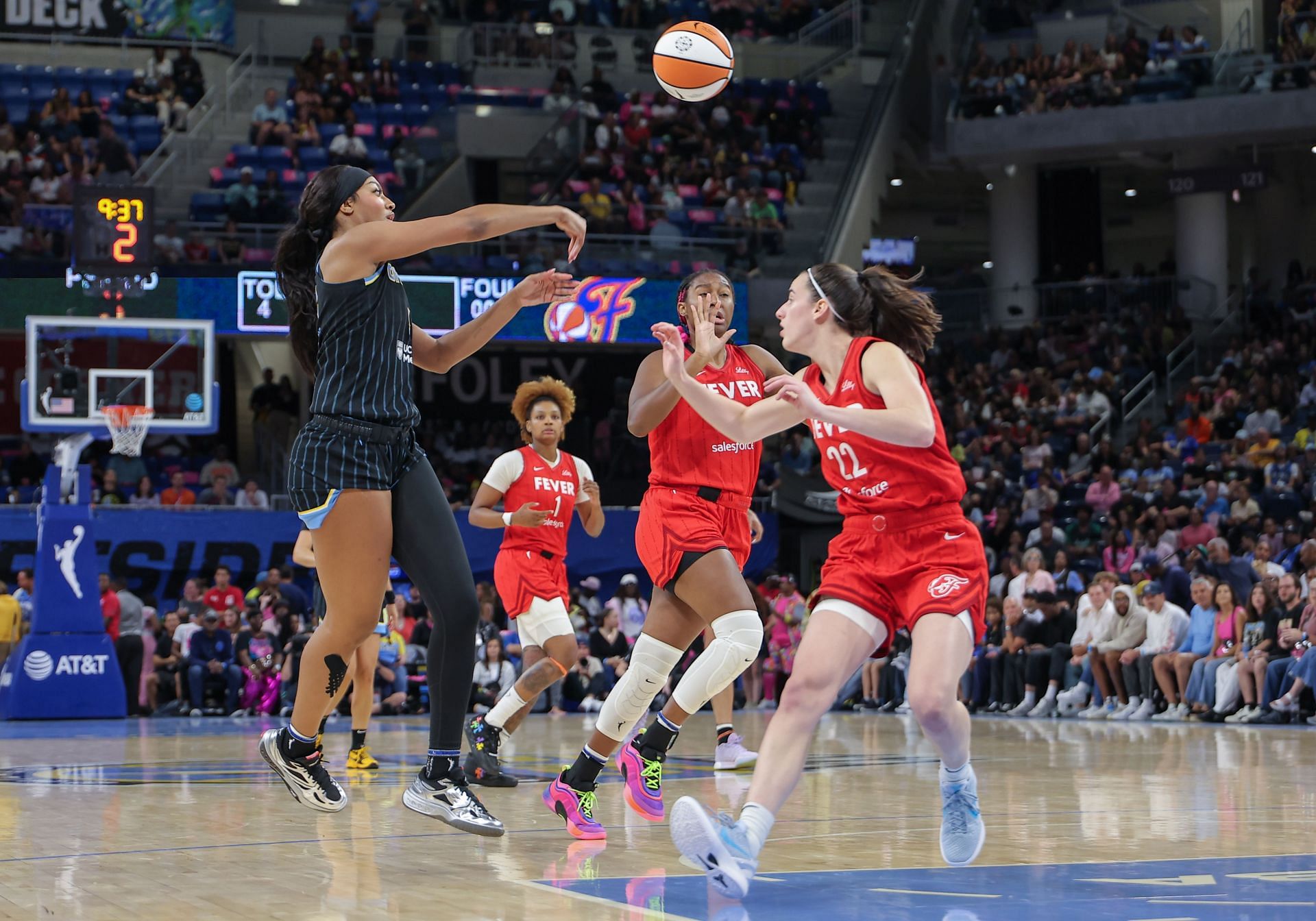 Watch: Furious Angel Reese charges at Caitlin Clark as Fever superstar shoves her after rough Flagrant foul