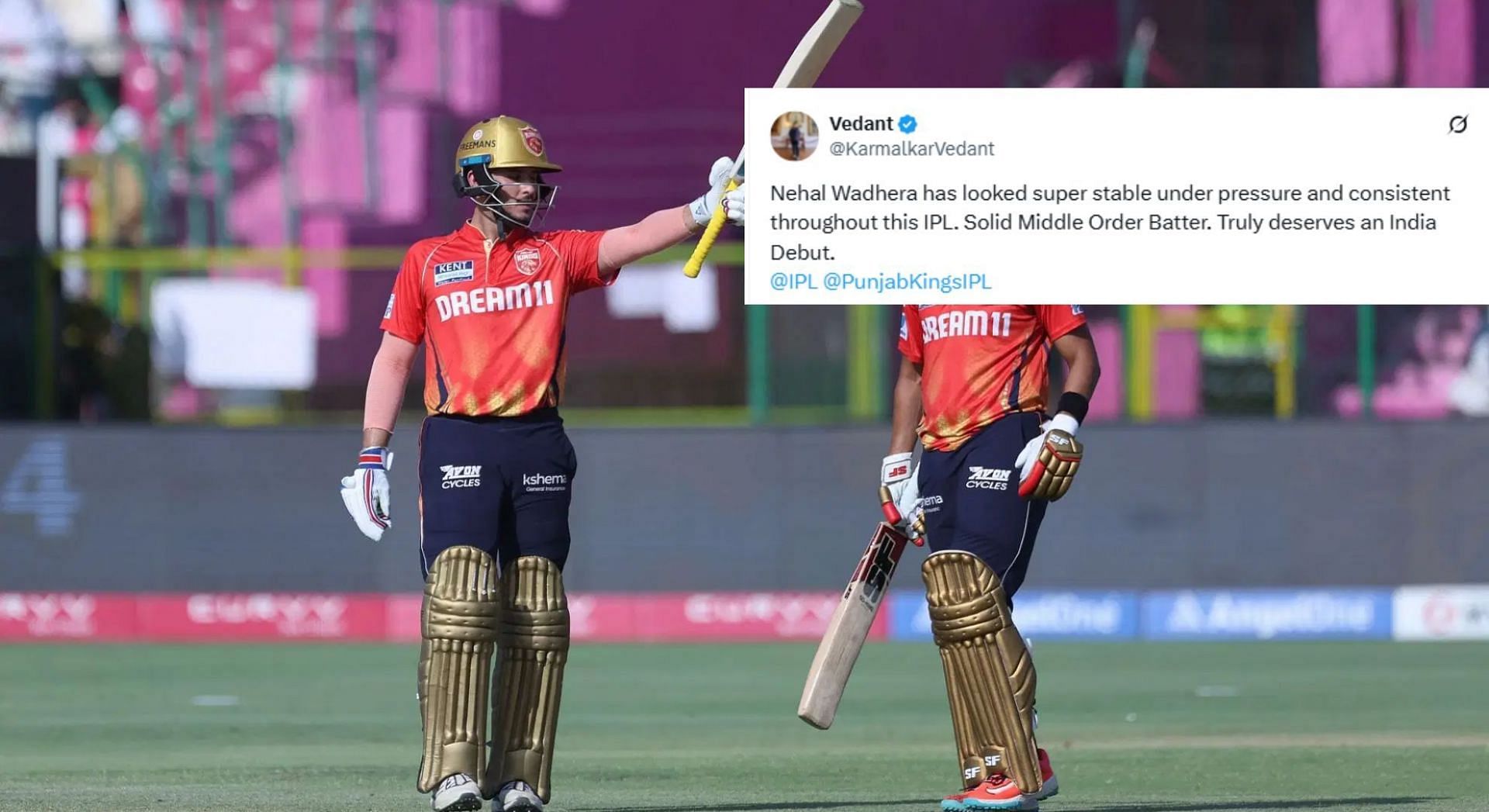 Truly deserves an India bebut - Fans in awe after Nehal Wadhera hits 70 off 37 balls in RR vs PBKS IPL 2025 match