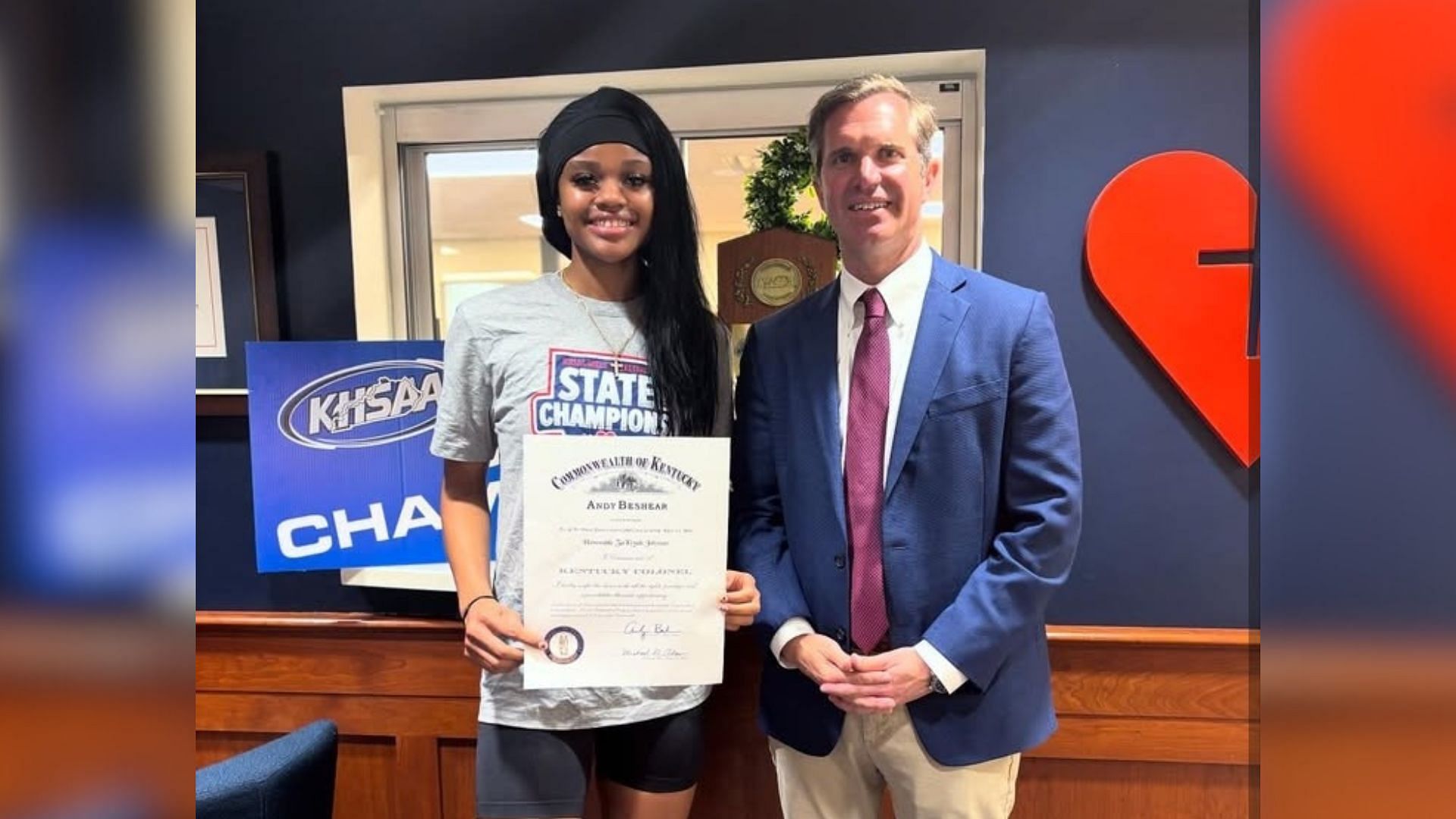 She brought pride to our state: KY Governor Andy Beshear honors and commissions ZaKiyah Johnson as Kentucky Colonel