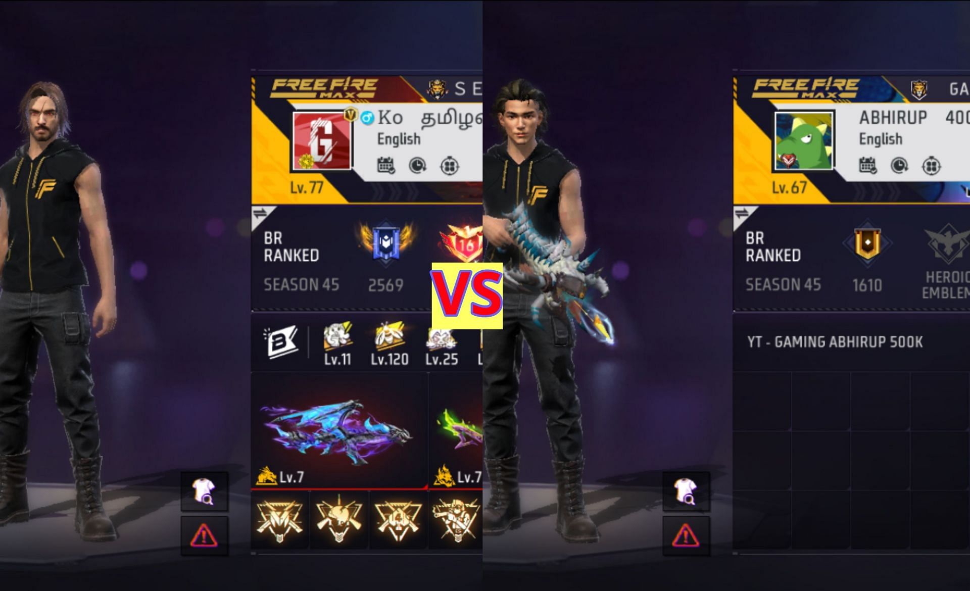Knockout Tamilan vs Gaming Abhirup: किसके Free Fire MAX में बेहतर क्लैश स्क्वाड स्टैट्स हैं?