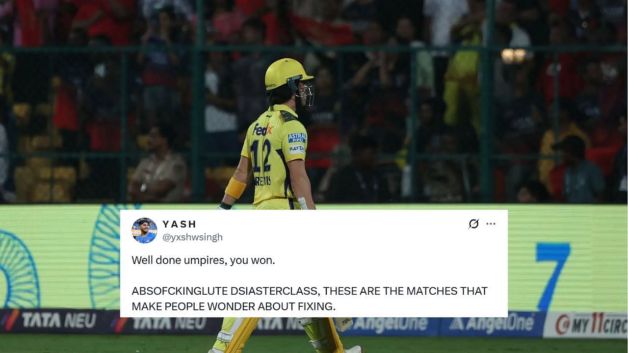 'इंडियन फिक्सिंग लीग'- RCB vs CSK मैच के बाद अंपायरिंग पर उठे सवाल, फैंस ने फिक्सिंग के लगाए आरोप