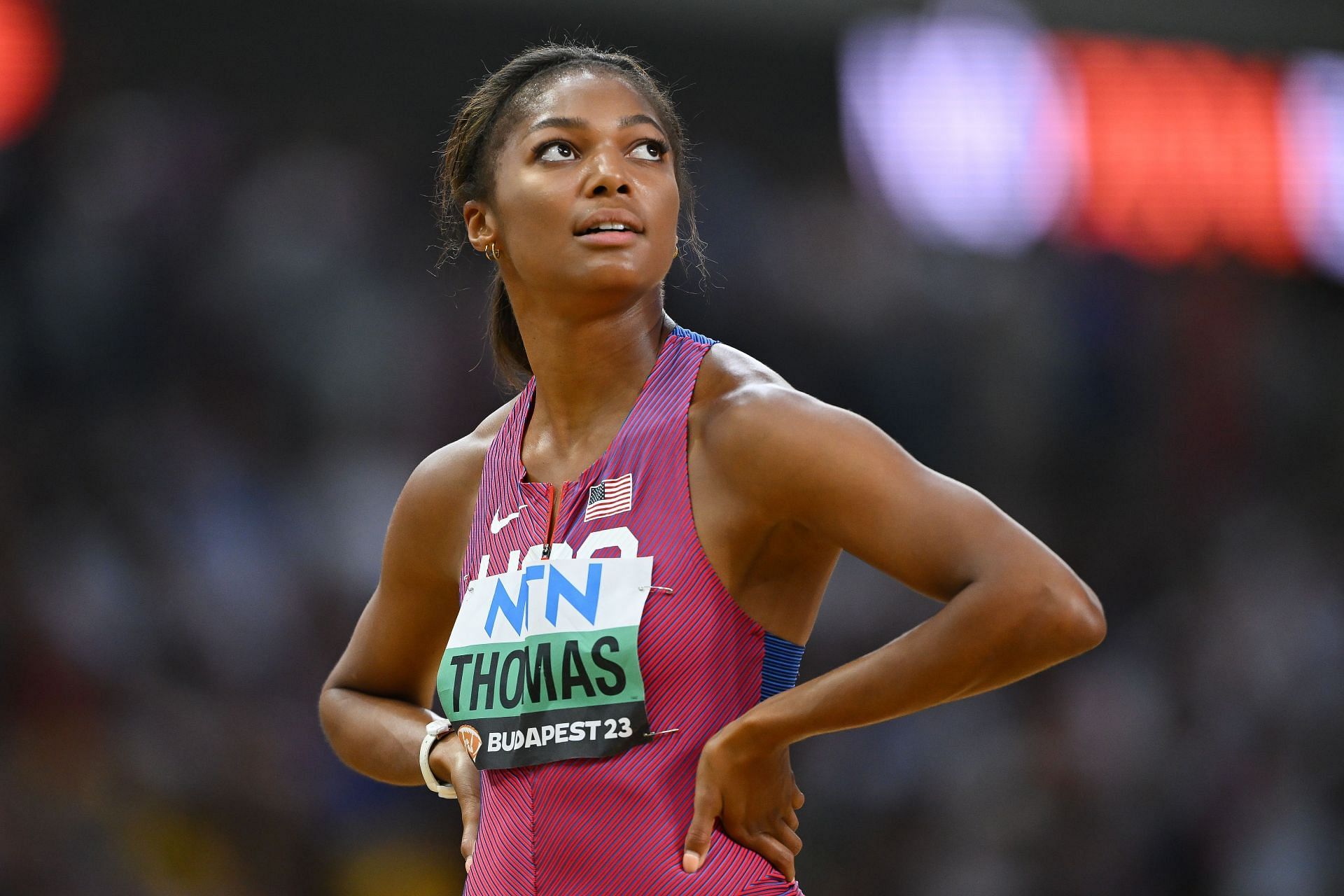 Gabby Thomas makes her feelings known after narrowly missing top spot at Grand Slam Track in Miami
