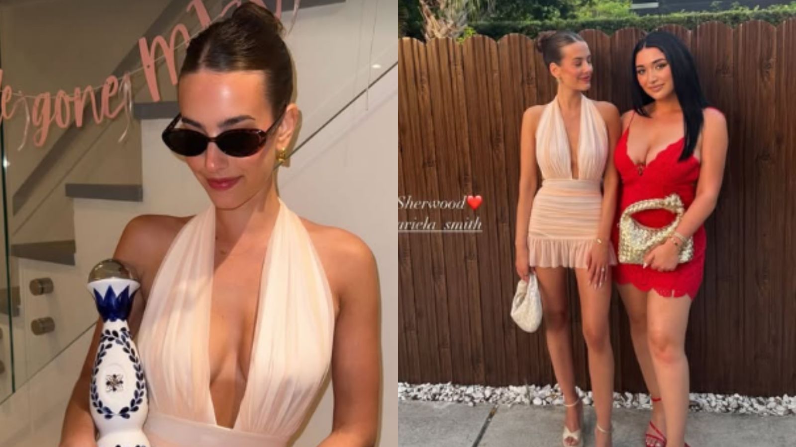 Kiefer Sherwood’s fiancee Ariela dons ivory halter mini dress for her bachelorette party in Miami