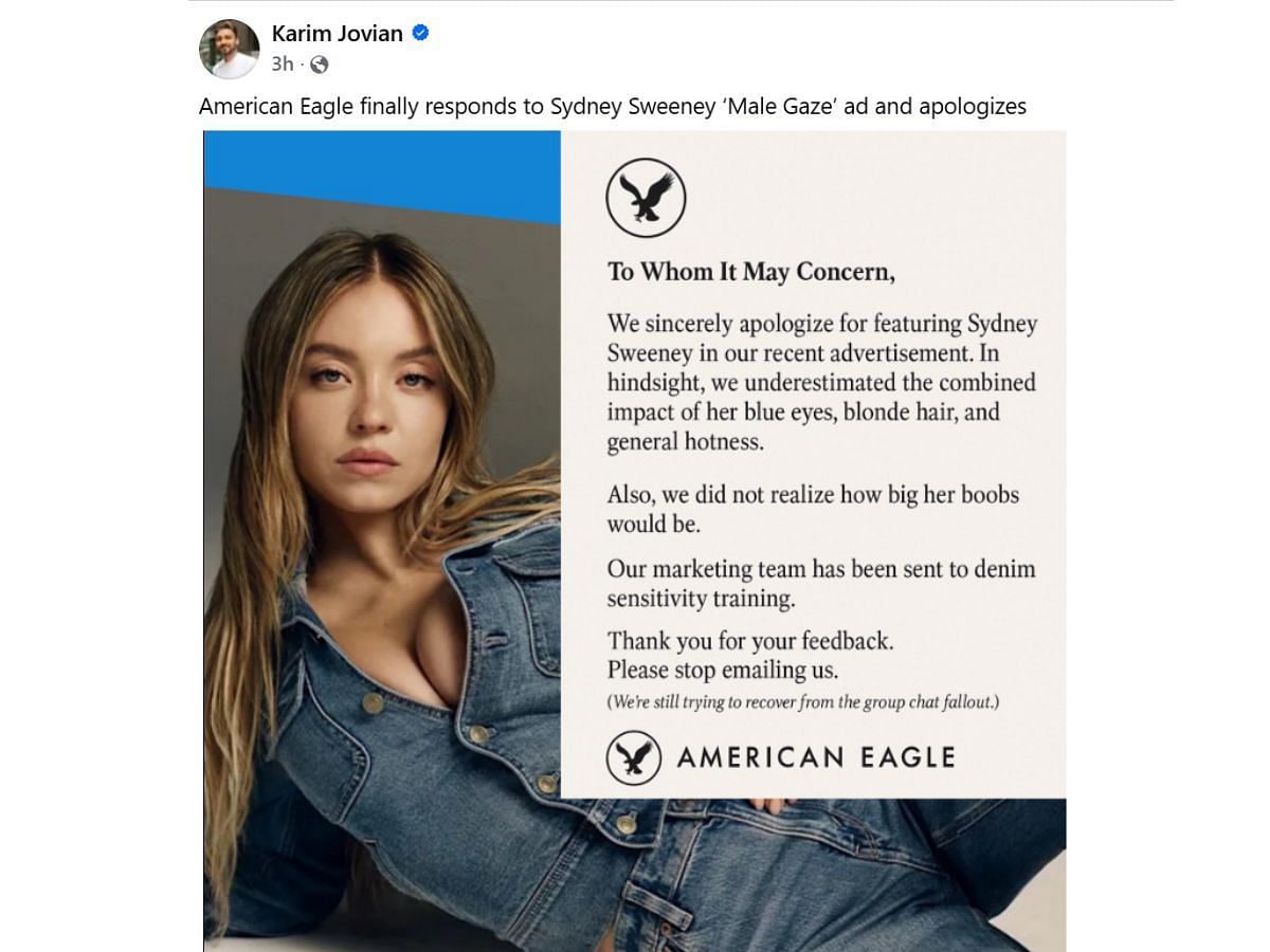 Content creator Karim Jovian shared a fake apology. (Photo: Facebook/@Karim Jovian)