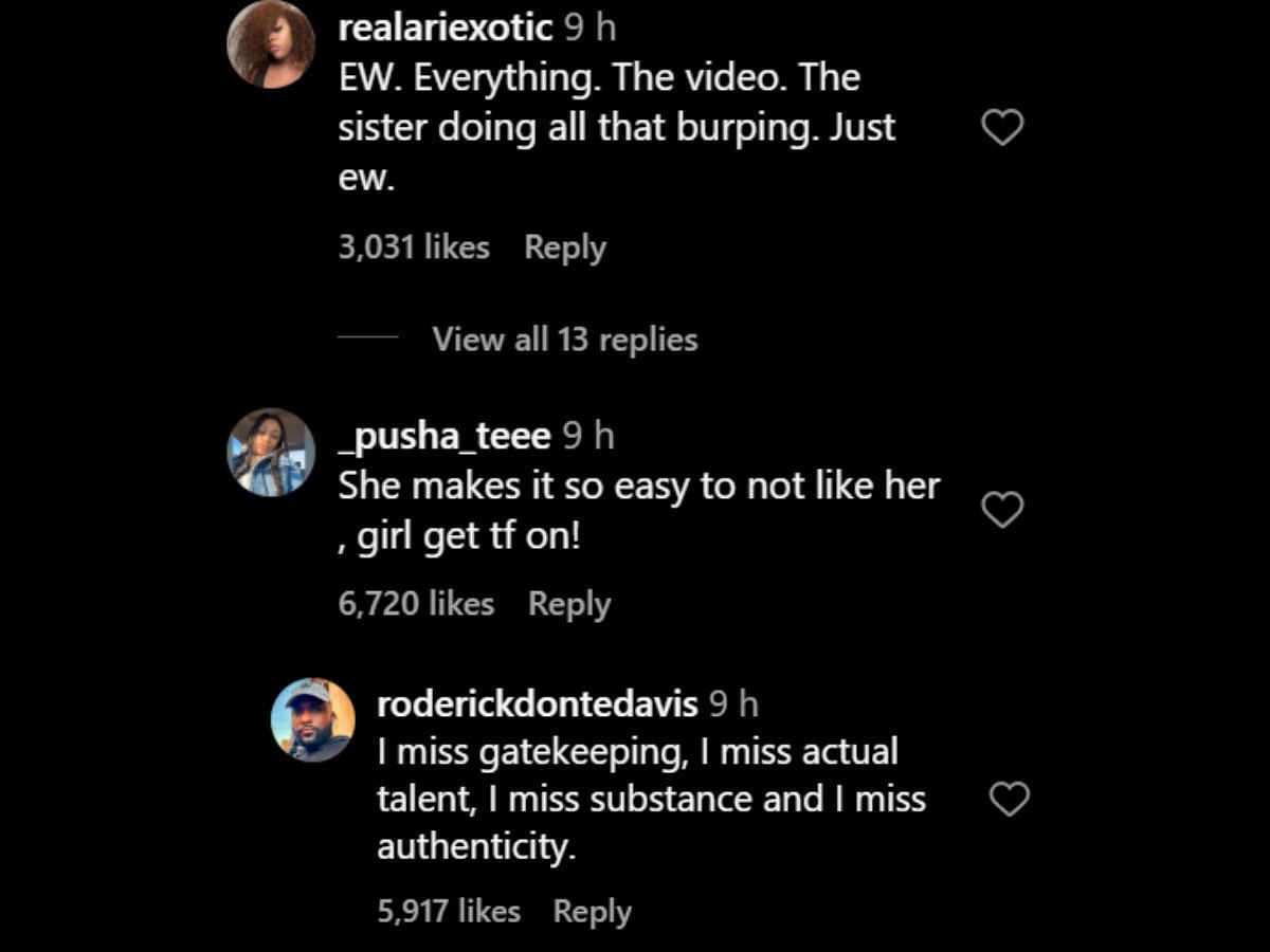 Netizens discuss the influencer's comments on not being broke. (Image via Instagram/@theshaderoom)