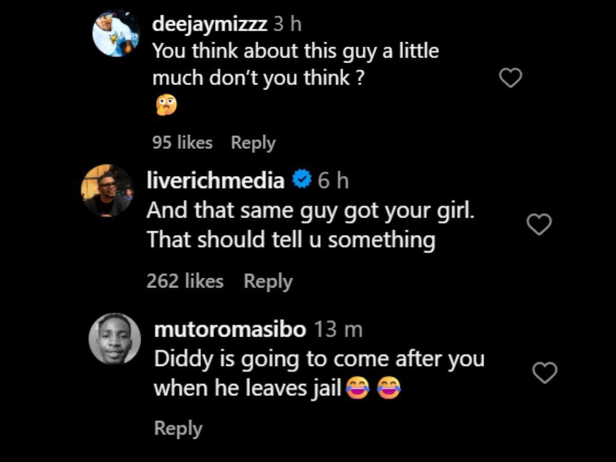 Netizens discuss Combs' AI-generated baby oil clip. (Image via Instagram/@50cent)
