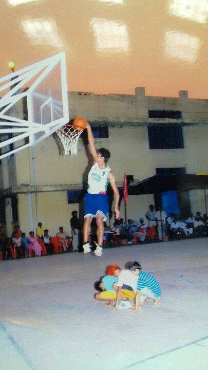 His Favourite Move: Ranbir Singh takes part in a dunk contest in his hometown of Katkapura, Punjab.
