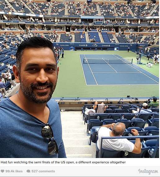 US Open: MS Dhoni having fun at the Flushing Meadows US Open: MS Dhoni having fun at the Flushing Meadows