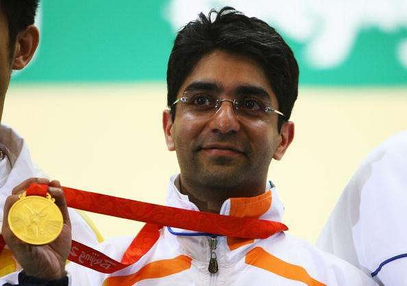 BEIJING - AUGUST 11: Abhinav Bindra of India poses with his gold medal in the Men&#039;s 10m Air Rifle Final at the Beijing Shooting Range Hall on day 3 of the Beijing 2008 Olympic Games on August 11, 2008 in Beijing, China.  (Photo by Jeff Gross/Getty Images)